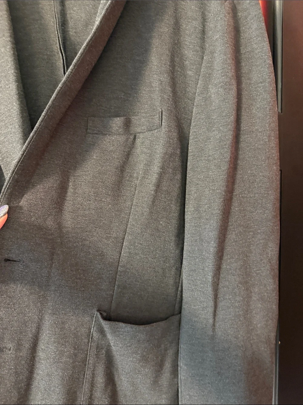 Men's Charcoal Knit Blazer - Casual Tailored Sport Coat